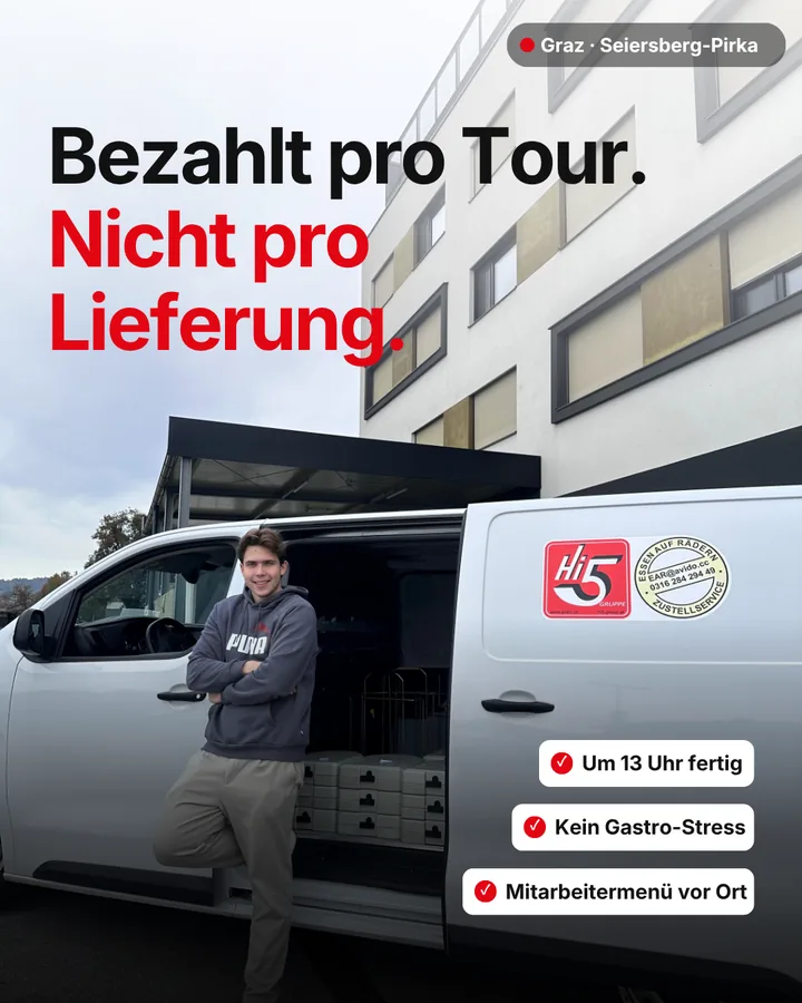 Hi5 Recruiting-Anzeige: Bezahlt pro Tour, nicht pro Lieferung